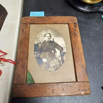 antique photo in awesome wood frame