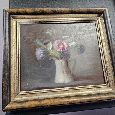 oil on board still life 
 Marguerite Takvorian-Holmes