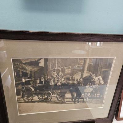 horse drawn fire engine framed