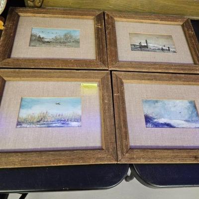 set of 4 paintings by Flood