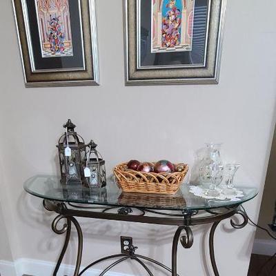 Console Table - Metal with Glass Top