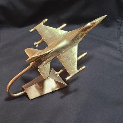 `Brass F-16 Falcon Fighter Jet