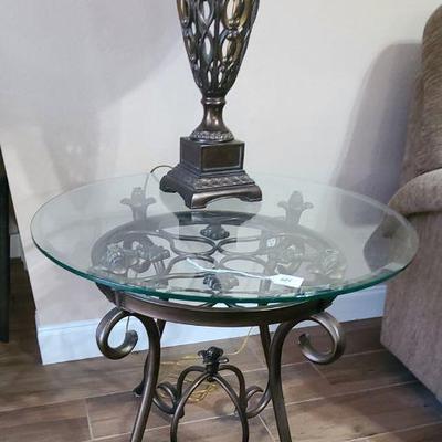 Glass/Metal End Table (Pictured Above)