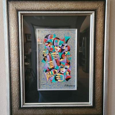 Anatole Krasnyansky Signed Serigraph "Yellow with Blue"