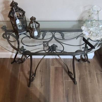 Glass/Metal Hall Table (Pictured Above)