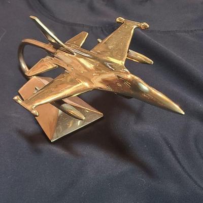 Brass F-16 Falcon Fighter Jet