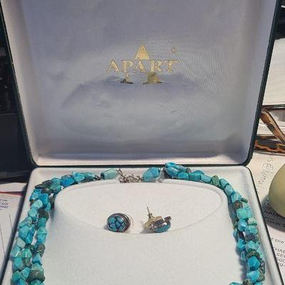 Turquoise Necklace with Earrings