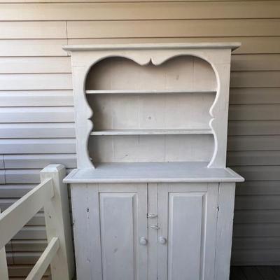 Modern farmhouse style painted hutch