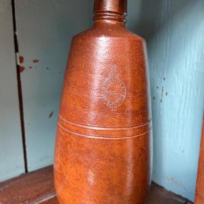 Stoneware wine bottle