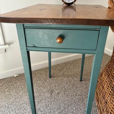 Painted cottage style table with natural top