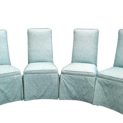 7.2 6 Upholstered Dining Chairs  Sides  41H x 19W x 21D