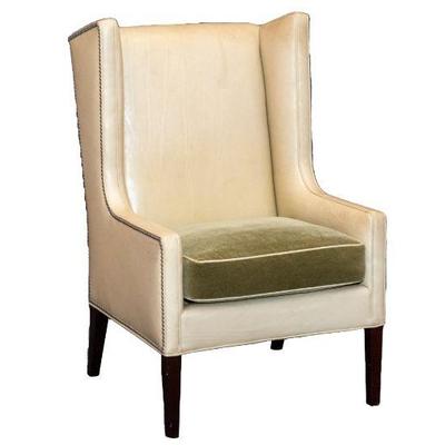 38. Leather Wingback Chair 45 H x 28 W