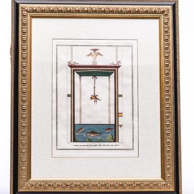 9.2 Set of 4 Hand Colored Engravings 1 24.5 H x 20.5 W