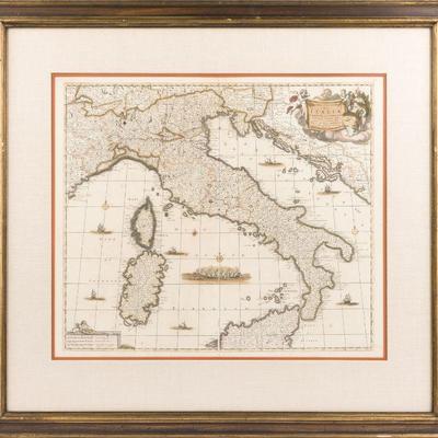 14. 1680 Antique Map of Italy by F. De Wit  L. Sanderus