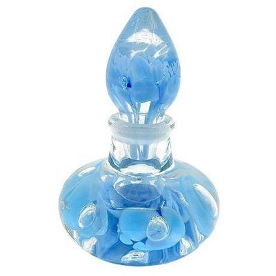 Lot 424   
Vintage Turquoise Art Glass Perfume Bottle