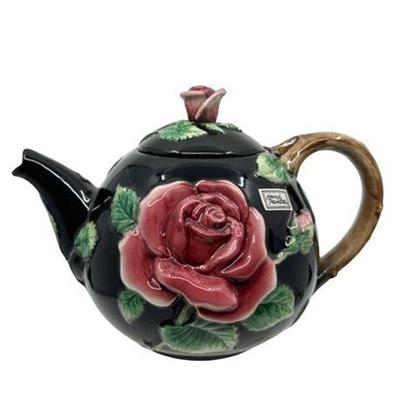 Lot 127-001  
Fitz & Floyd Midnight Rose Teapot With Box, 1987