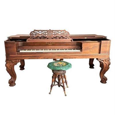Lot 020  
Vintage Decker Brothers Victorian Square Grand Piano