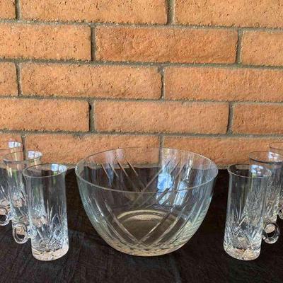 Crystal bowl and glassware