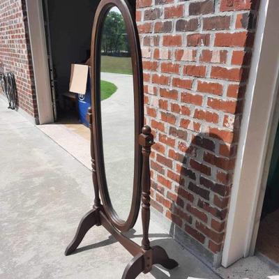 Wooden Cheval Mirror $85