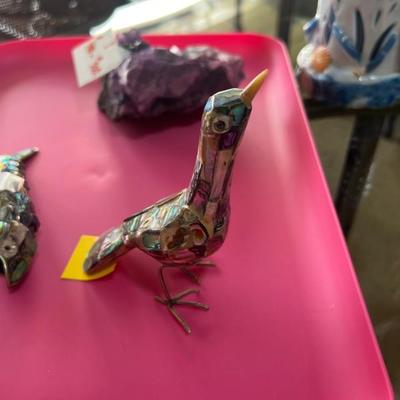 Vintage Mexican Silver and Abalone Shell Bird. $150