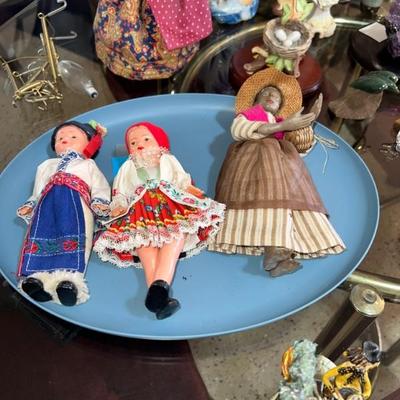 Vintage Ethnic Russian Boy$10. Vintage Girl $10. They have a rubber body and hard plastic face. 