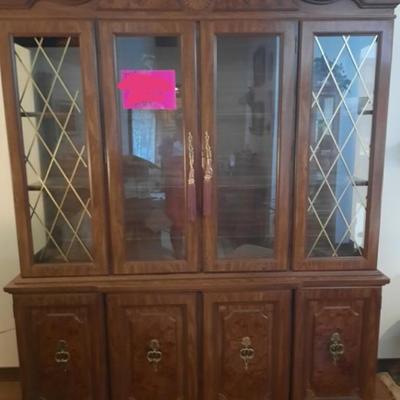 Large China Cabinet. Comes in 2 pieces. 