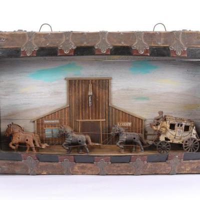 Lighted Antique Stagecoach diormana display