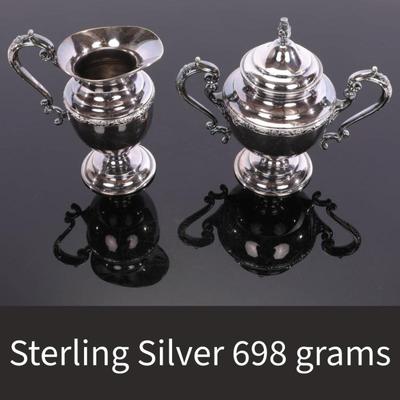 Sterling silver cream and sugar