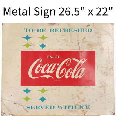 Vtg Coca-Cola metal sign