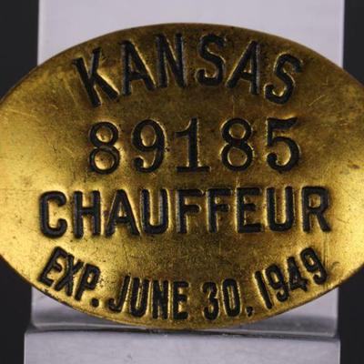 1949 Kansas Chauffeur Badge