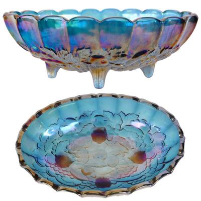 Carnival Glass footed Oval dish