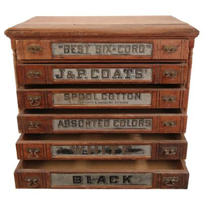 J & P Coats Antique Spool Cabinet