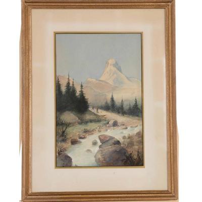 Antique Watercolor of Matterhorn