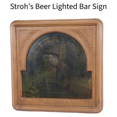 Stroh's Beer lighted bar sign