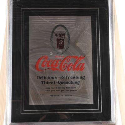 Coca-Cola reverse glass sign