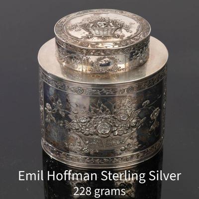 Antique Hoffman German Sterling Silver Tea Caddy