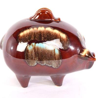 Vtg Hull Pottery Piggy Bank
