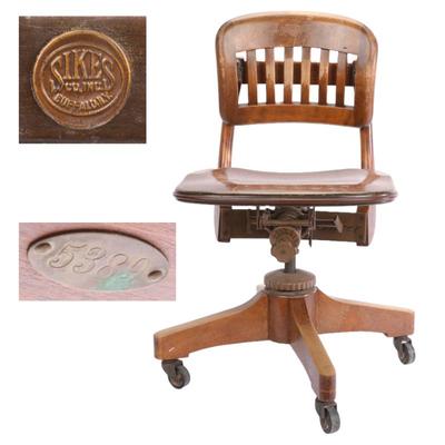 Vtg Sikes Wooden industrial chair