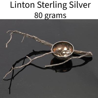 Linton Sterling Silver Salt Cellar & Spoon