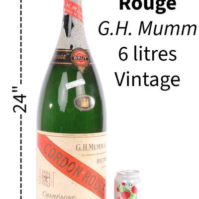 Methuselah, 6 litre bottle Cordon Rouge Champagne- Vintage- empty