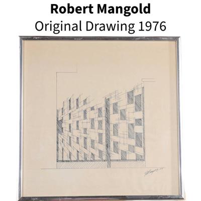 Original Robert Mangold abstract geometric drawing