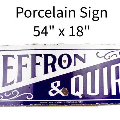 Antique Heffron & Quirk Porcelain Sign