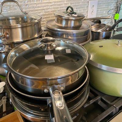 Pots and Pans from saute pans to roasters to pressure cookers