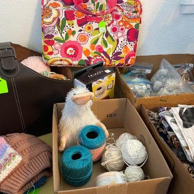 Miscellaneous sewing items, scarves and more