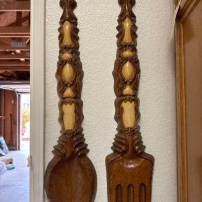 #9016 â€¢ Plaster Spoon and Fork Kitchen Decor
