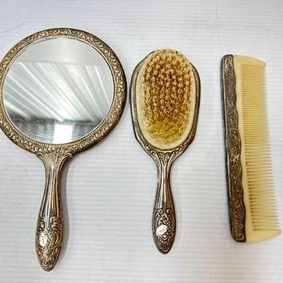 #28 â€¢ Antique Mirror, Brush and Comb
