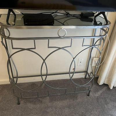 FTK031 Metal Framed Mirror Top Console Table 