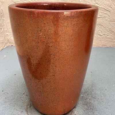 FTK047- Glazed Ceramic Burnt Orange Planter Pot