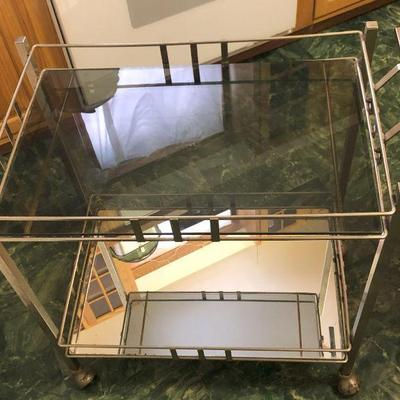 Art Deco/Mid Century Bar Cart on Wheels View 1