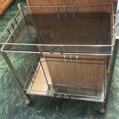 Art Deco/Mid Century Bar Cart on Wheels View 2